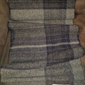 Gray and Blue Plaid Men's Scarf
